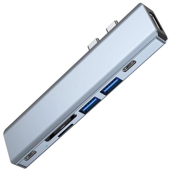 640MB/S 7 In 1 USB C Hub Thunderbolt 3 To Hdmi 4k 60hz TF SD Card Reader