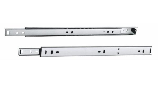 Iron Steel Ball Bearing Kitchen Cabinet Drawer Slides Self Closing 27mm 2 Fold