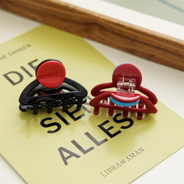 Retro girl chic color grab clip sweet hair grab back of head clip short hair claw hair accessories