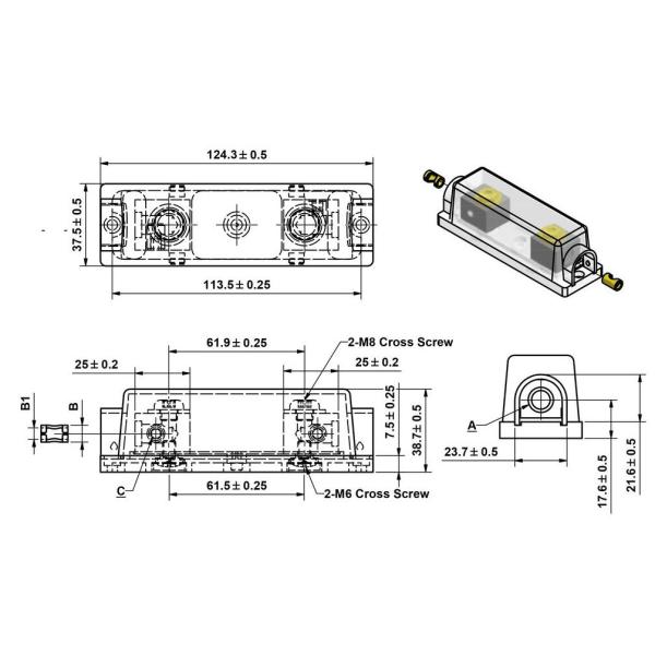 0 2 4 Gauge Fuse Blocks Inline Fuse Holder Heat Resistance Polycarbonate