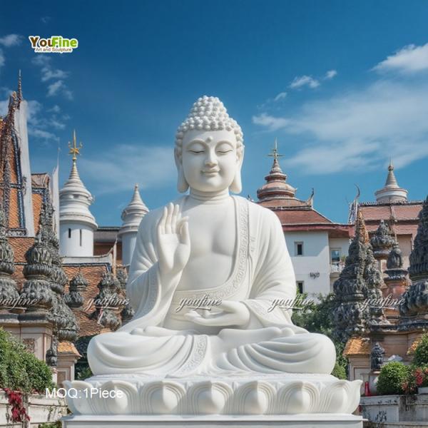 Life Size Outdoor Garden Decor Polished Marble Buddha Statue