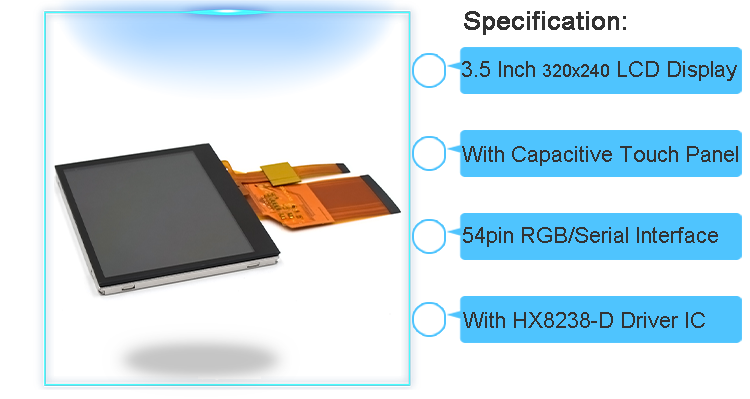 320x240 3.5 Inch LCD Display Touch Color TFT Screen With HX8238D Controller