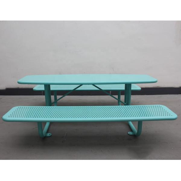 Small Waterproof Rustproof Outdoor Picnic Tables Perforated Steel Material For Kids