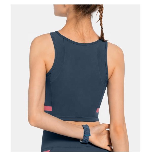 Womens Crop Tank Tops High Neck Workout Running Yoga Bra Tank Top