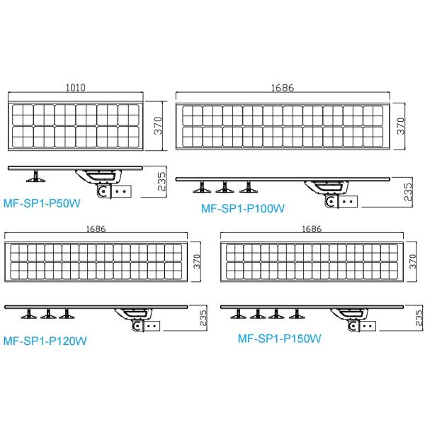 Высокосветное светодиодное уличное освещение солнечное уличное освещение IP66 водонепроницаемое промышленное освещение 30W-150W для дорожных парковок