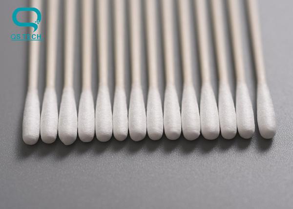 Cleanroom Disposable Cotton Cleaning Swabs With Smooth Pointed Head