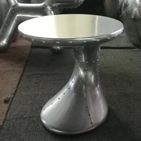 Modern design furniture retro industrial style aluminum Round aviator coffee side table