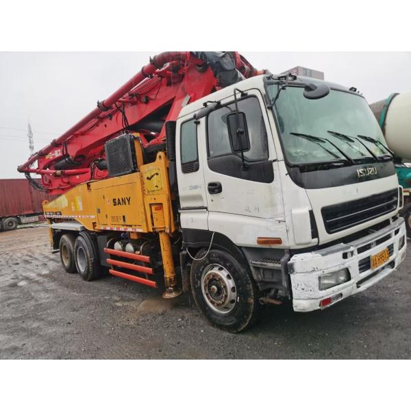 USED SANY 49m Concrete Pump Truck 2012 Boom Pump With ISUZU Chassis