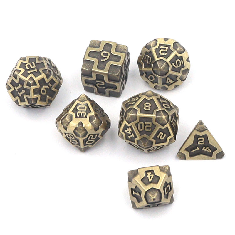 Zinc Alloy Metal Dice with Electroplating Finish and Customized Logo for Role-Playing Games