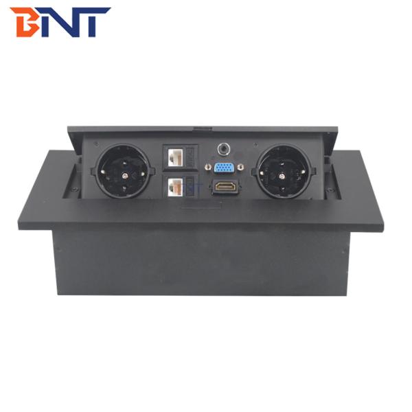 EU standard power plug hidden style table pop up media socket box