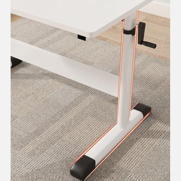 Minimalist Book Table Custom White Wooden Height Adjustable Desk with SPCC Steel Frame