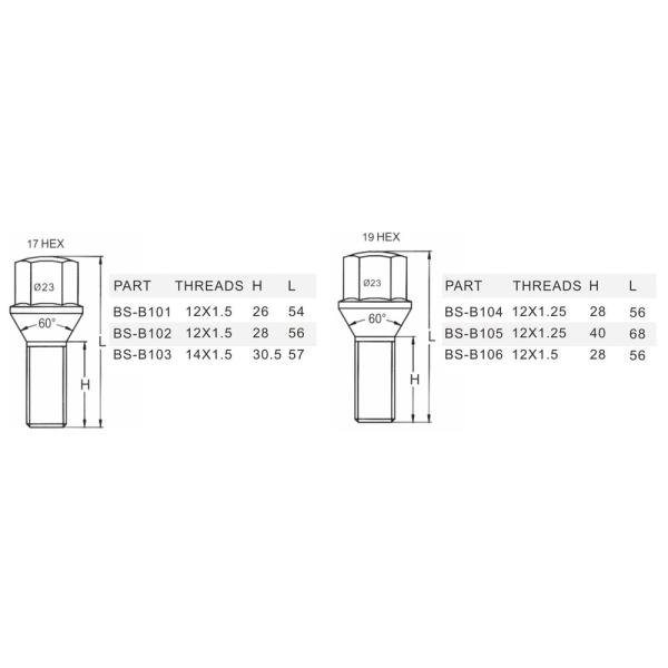 chromed plated steel maerial Wheel Bolts and Nuts for Truck, Trailer