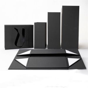 Sac de papier recyclable se pliant de empaquetage de luxe fait sur commande de chaussure d'habillement de boîte