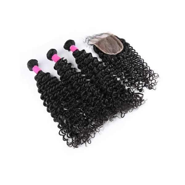 Deep Curly Double Drawn Human Hair For Wedding Gifts / Double Drawn Weave Hair Extensions