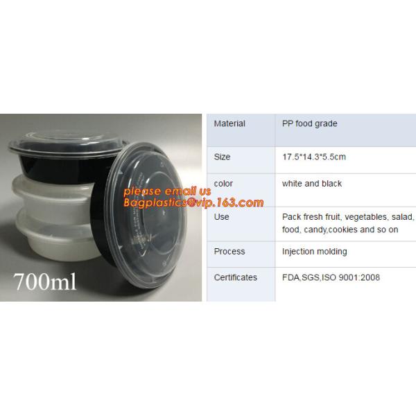 Коробка бенто пластикового устранимого пластикового взятия качества еды отсутствующая с 4 отсек, пищевой контейнер контейнеров пластиковый течебезопасный