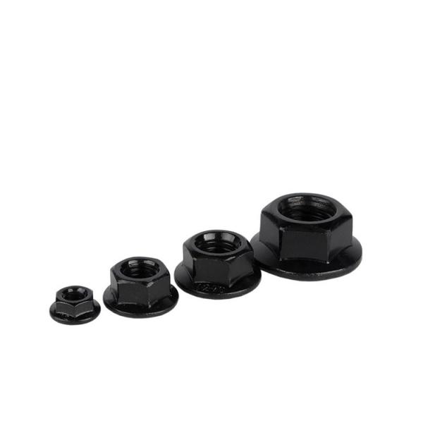 Nozes de flange de aço inoxidável Indústria geral M4 M5 M6 M8 M10 M12 Preto Amarelo Hexagonal