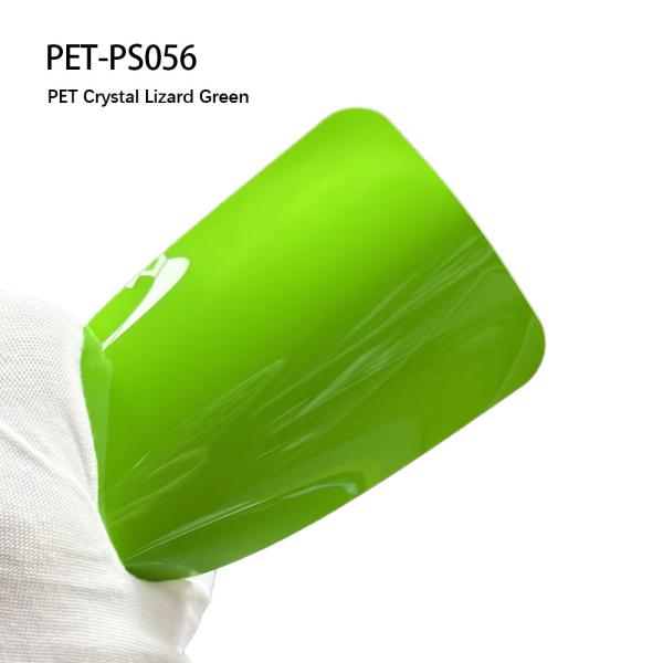PET-PS056 PET Crystal Lizard Green Car Protective Holographic Vinyl Wrap Creep Resistance