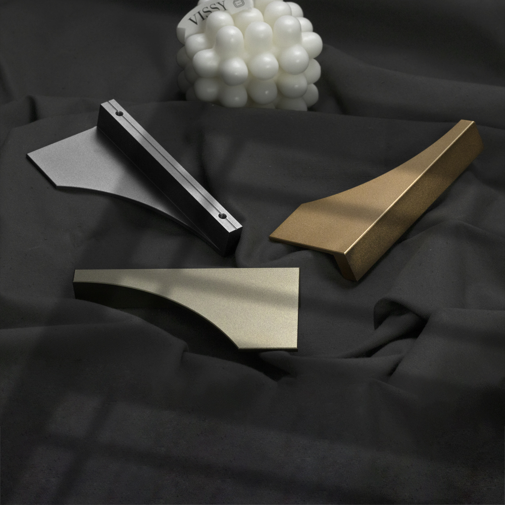 New Design Cabinet Handle Knob Half Gold Handles Aluminum Combination Cabinet Door Knobs