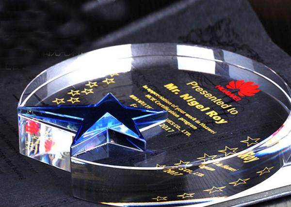 Forma redonda Crystal Trophy Cup, Custume Logo Crystal Glass Awards