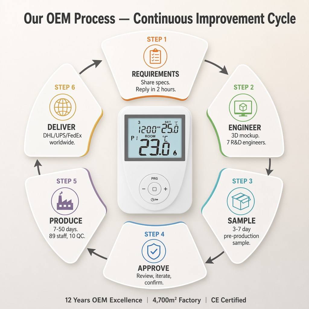 230V Heating And Cooling 7 Day Programmable Thermostat Assembly Compatible Underfloor Heating Systems Temperature Control Mechanism For Engines