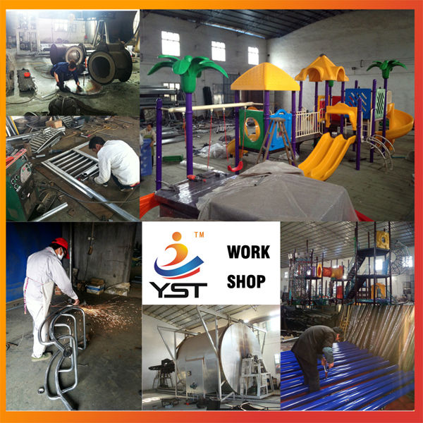 Оборудование спортивной площадки радуги деревянное гальванизировало одобренный CE стальной трубы