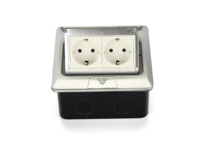 45x45 mm Pop Up Floor Socket Double Ways European CEE 7 Schuko Outlet 16A 250V
