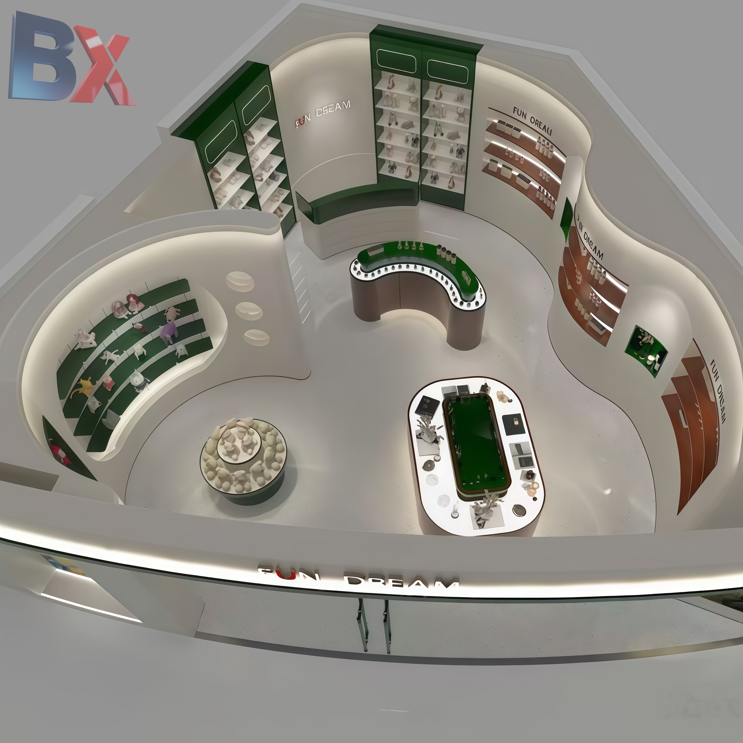 Custom 3D Design Eco-Friendly Heavy Duty Perfume Display Stand LED Lighting Wooden Fragrance Showcase Retail Stores