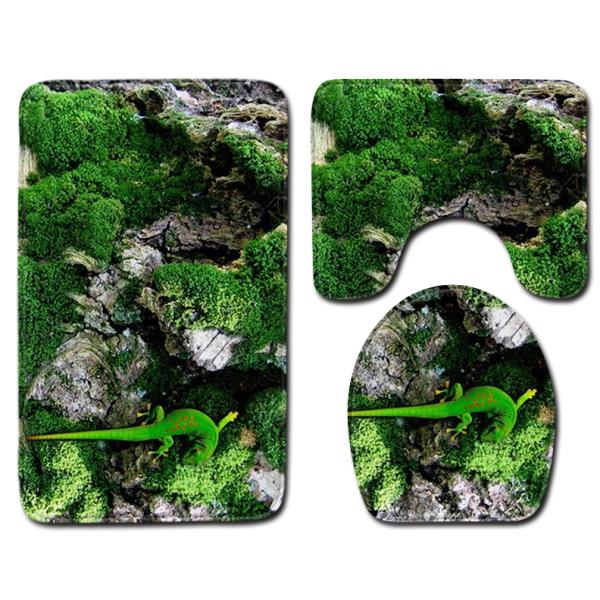 Pets Universal Toilet Lid Cover Bathroom Mat 3 Piece Set Non Slip