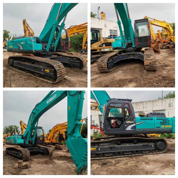KOBELCO SK350D Used Excavator For Sale 35-Ton Class Low Hours Well-Maintained Long Reach Cab AC Ready To Work