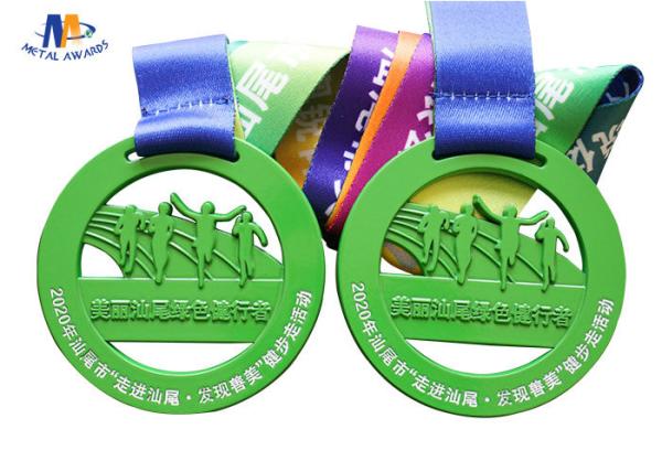 Spay Green Zinc Alloy 65*4MM Walking Stock Medals