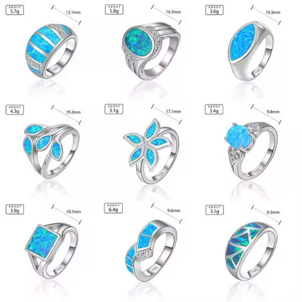 Natural Gemstone Quartz Adjustable Sterling Opal Jewelry 925 Sterling Silver ring