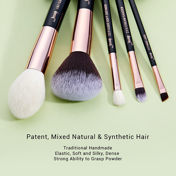 Jessup 25pcs Black/Rose gold Pro Makeup Brushes Set Oem Makeup Manufacturer Makeup Accessories Wholesale T155