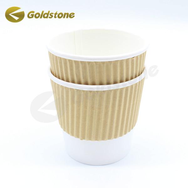 Custom Logo Ripple Wall Paper Cup Leak Resistant Ripple Insulated For Coffee And Tea