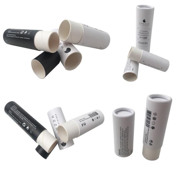 Full Color Cosmetic Tube Packaging / Printed Paperboard Deodorant Tubes