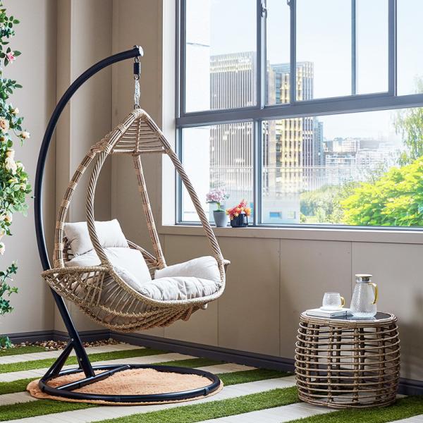 Wholesale Popular Wicker Patio Outdoor Metal Rattan Basket Egg Hanging Chair
