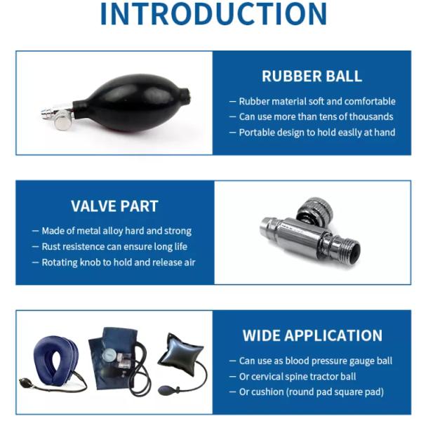 Air rubber sphygmomanometer air pump with metal and plastic valves manual pressurization of adult pump