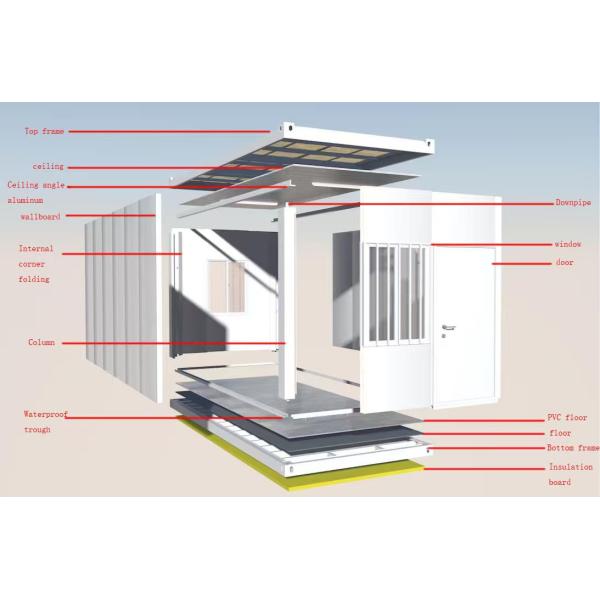 Customize Layout Waterproof Fireproof Windproof 20 40 ft Wood Grain Security Prefab Detachable Container House For Office