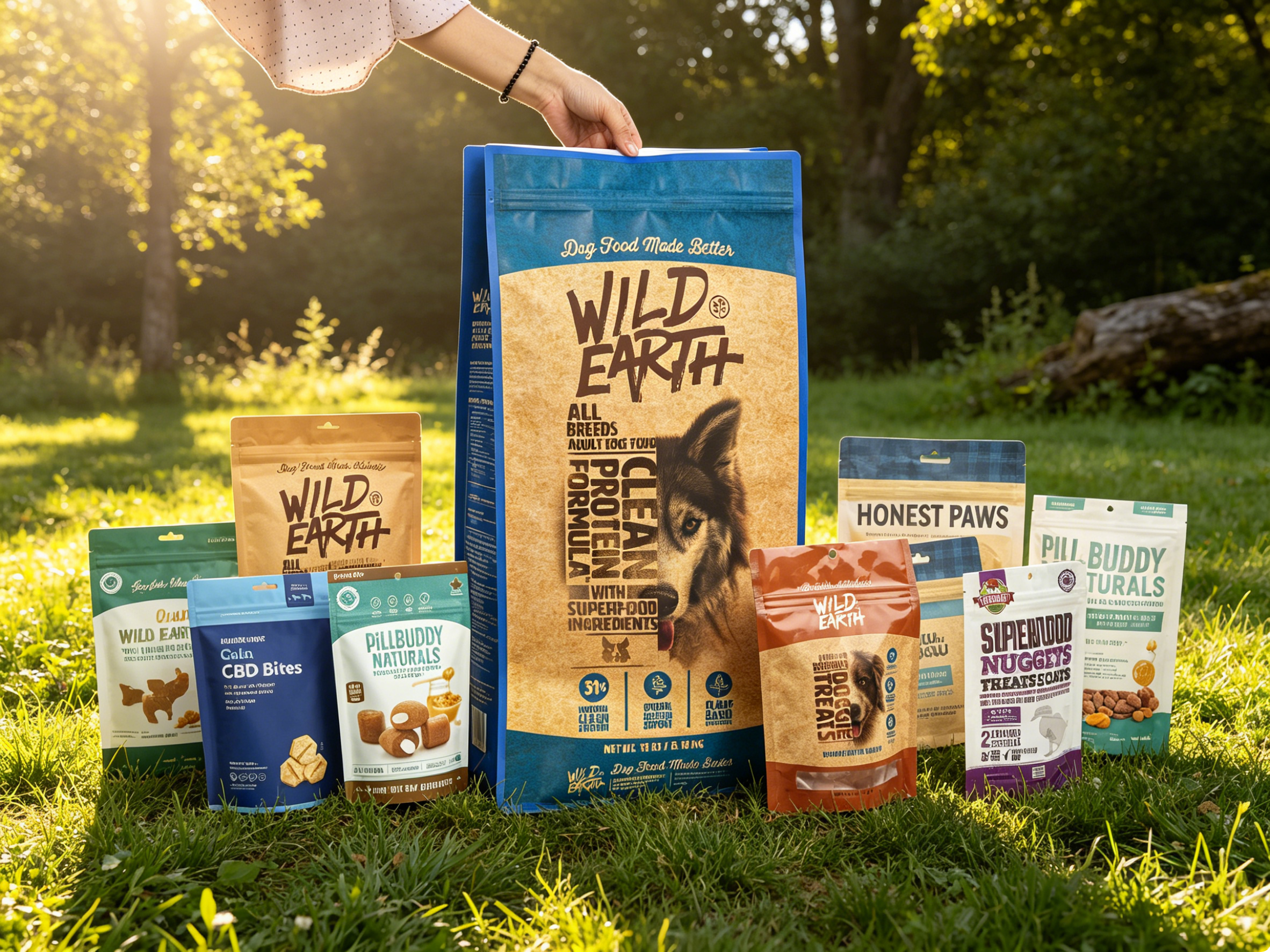 18LB Heavy-Duty Kraft Paper Flat Bottom Pet Food Bag | Pull Tab Zipper Matt Finished Large Capacity Stand Up Pouch For Natural Adult Dry Dog Kibble Retail Packaging