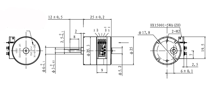 Высокий вращающий момент 25mm 2 DC v Stepper мотора 12 участка двухполярных
