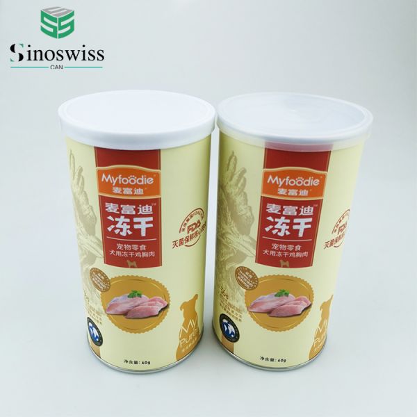 Private Label Pet Freeze Dried Food Packaging Reusable Pet Food Paper Tube Container