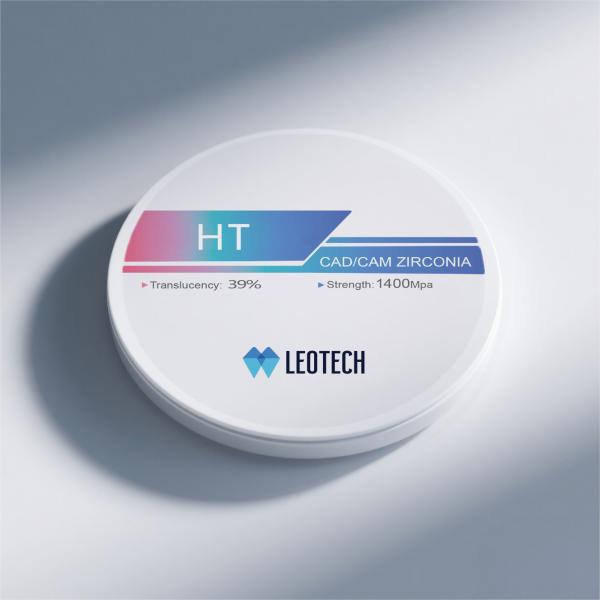 HT White Dental Zirconia Disc with 39% Translucency Multi-unit Bridge Applications 98mm Diameter
