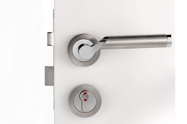 Bloqueio de porta de rosa-mortise de níquel satinado / manobra de alavanca de cromo