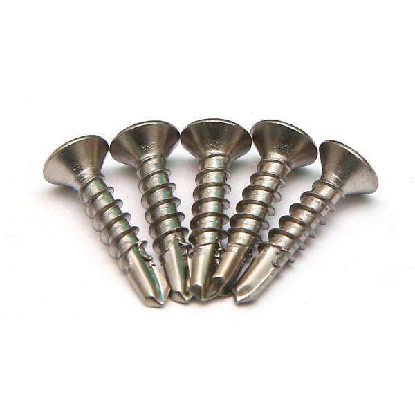 SUS 316 Six Lobe Flat Head Self Drilling Metal Screws For Timber BSD Coarse Thread