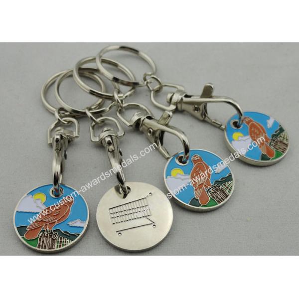Iron, Brass, Copper, Zinc Alloy Animal Iron Shopping Trolley Coin Lock with Soft and Key Chain