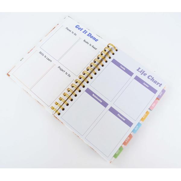 Organizer/Planner A5 Size Rose Gold O Wire Spiral Bound CMYK 2021 Agenda Planner