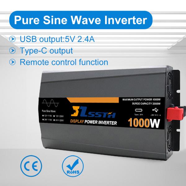 1000W High Frequency Power Inverter With LCD Display DC 12V 24V AC 110V 220V 230V