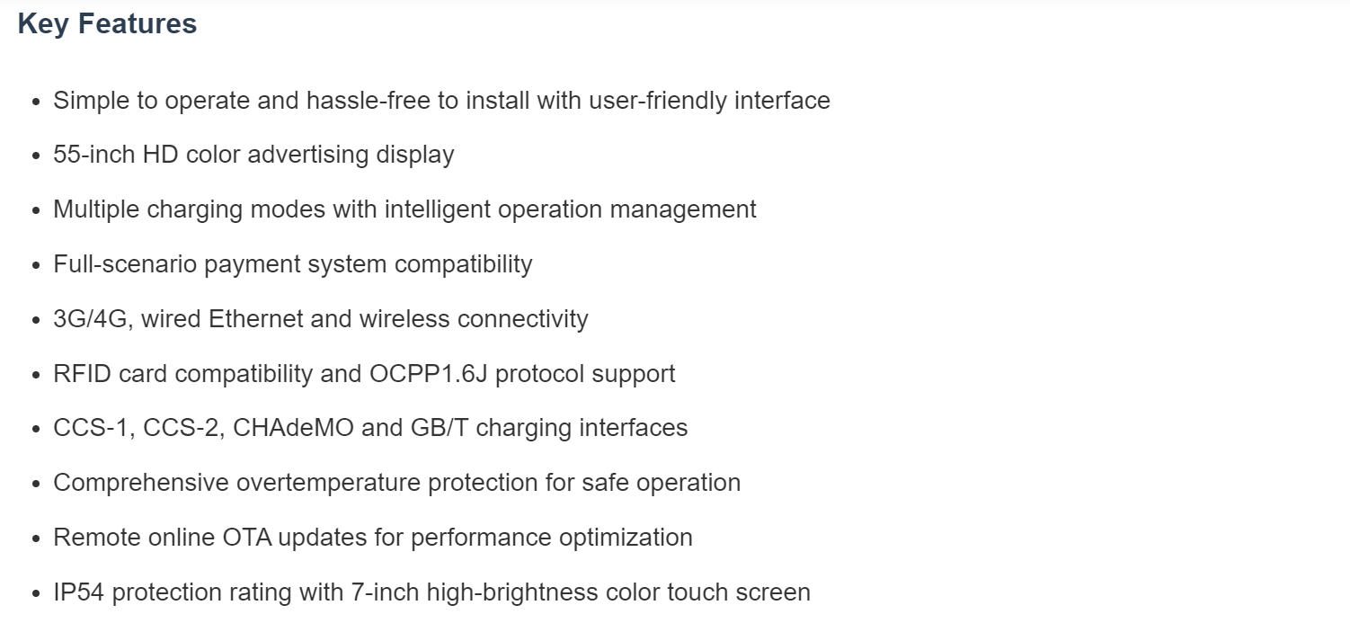 IP54 Smart DC EV Charger With Advertising Screen, OCPP1.6J, Remote Cloud Management Fast Charger