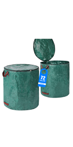 Heavy Duty Home and Yard Waste Bag 48-Gallon Woven Polypropylene, Reusable Lawn and Leaf Garden Bag with Reinforced