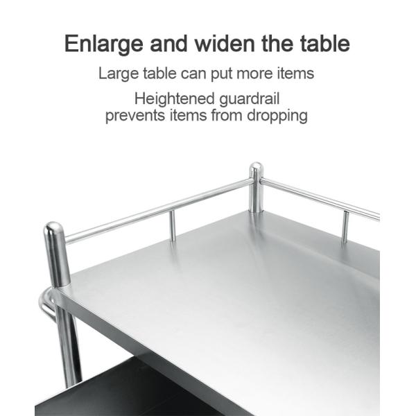 2 capas de acero inoxidable hospital de instrumentos médicos del carrito