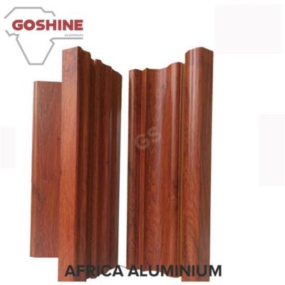 1.4 Thickness Flat Wood Finish Aluminium Profiles Strong Impact Resistance